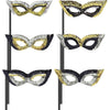 Masks On Sticks - Black, Silver, Gold