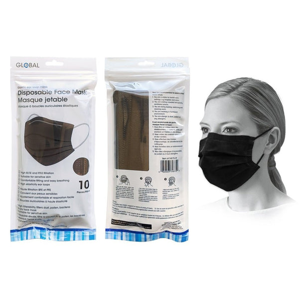 Mask - PPE 10 Count Disp Black