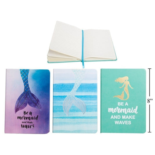 Mermaid Notebook, 3Asst, A5 96Sheet