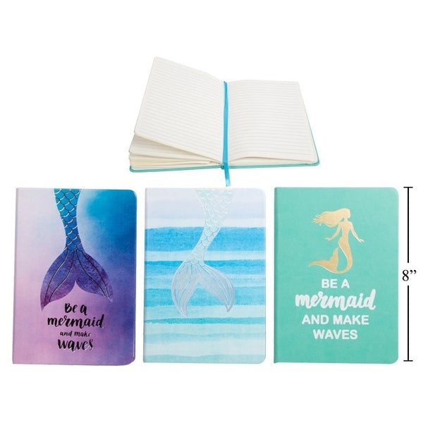 Mermaid Notebook, 3Asst, A5 96Sheet