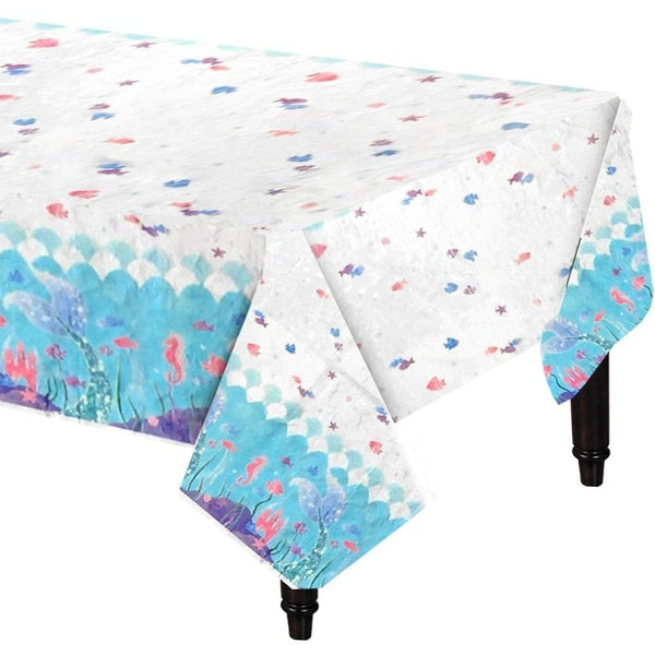 Mermaid ReCountangular Plastic Table Cover, 54" X 84"