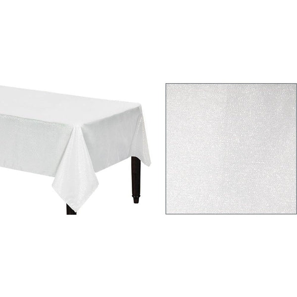 Metallic Tablecloth, 60" X 104" - White/Silver