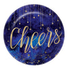 Midnight New Year's Eve Round Metallic Plates, 7"