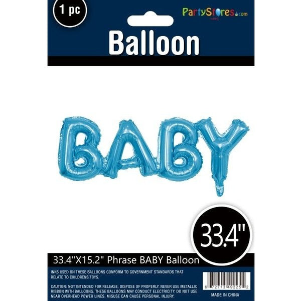 Mini Foil Balloon Banner Kit Baby Blue