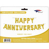 Mini Foil Balloon Banner Kit Happy Anniversary Gold