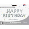Mini Foil Balloon Banner Kit Happy Birthday Silver