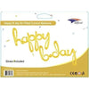 Mini Foil Balloon Banner Kit Happy Birthday Script Gold