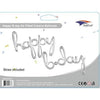 Mini Foil Balloon Banner Kit Happy Birthday Script Silver