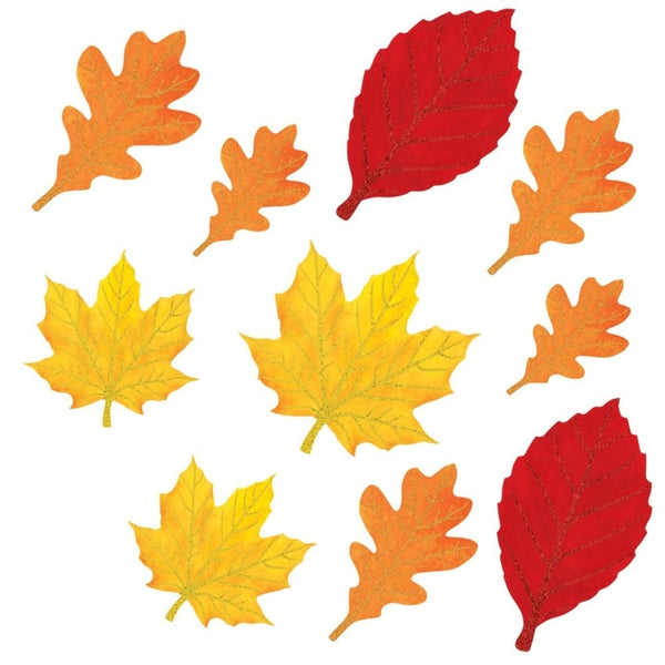 Mini Glitter Paper Leaves Value Pack Cutout Assortment