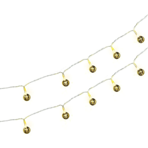 Mini Globes, Gold Mercury Battery Operated Led String Lights