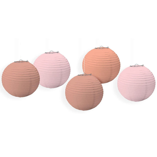 Mini Paper Lanterns Rose Gold/Blush