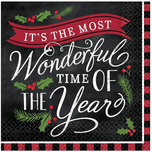 Most Wonderful Time Luncheon Napkins - Mid Count