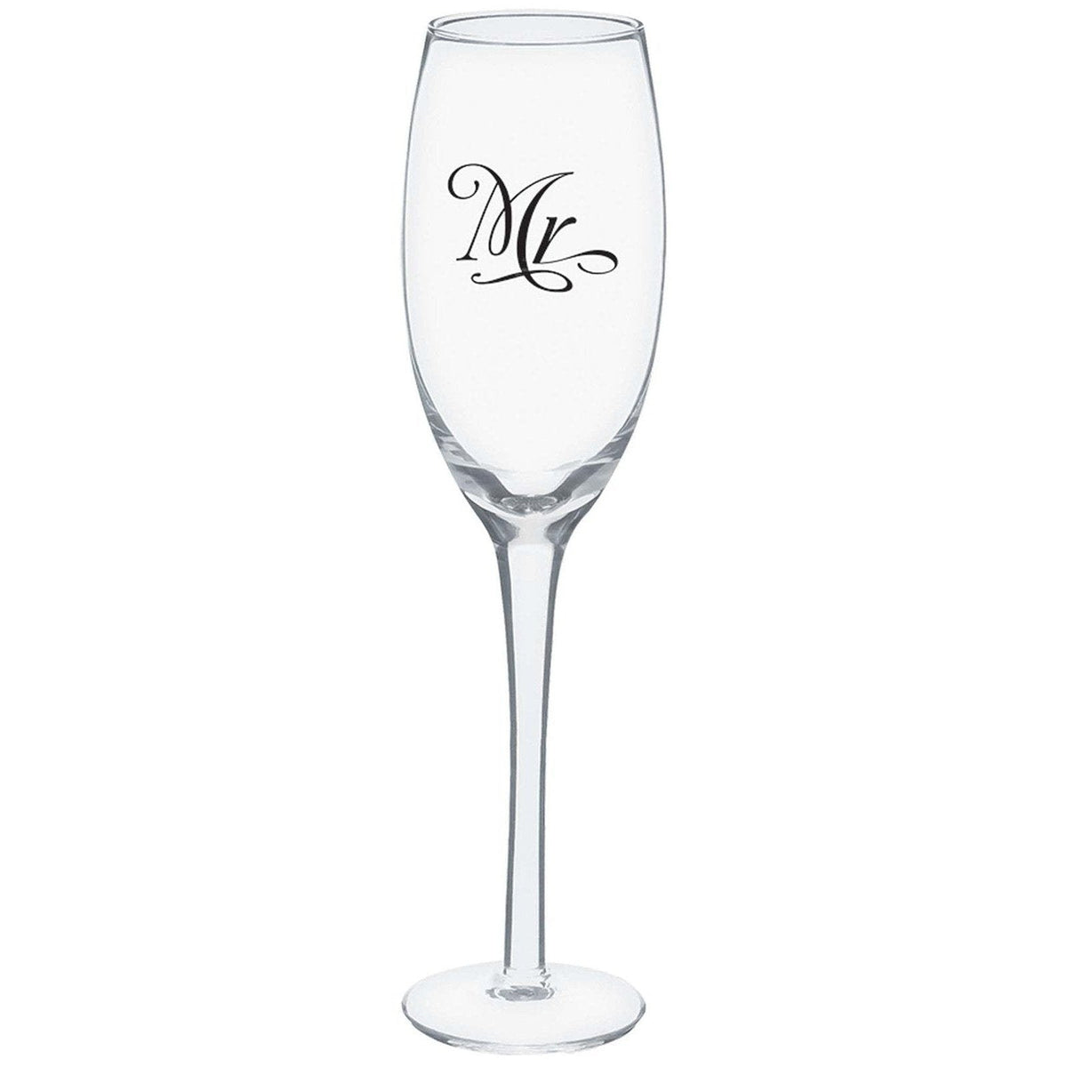 " Mr. And Mrs." Toasting Glass