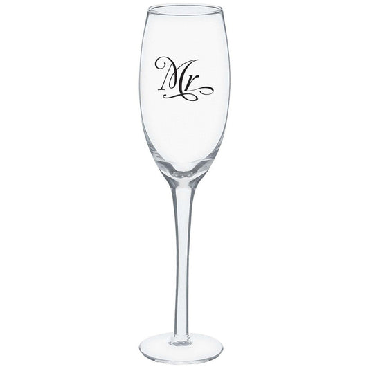" Mr. And Mrs." Toasting Glass