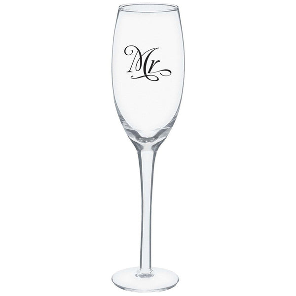 " Mr. And Mrs." Toasting Glass