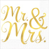 Mr. & Mrs. Hot Stamp Beverage Napkins