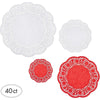 Multipack Doilies - Red & White Paper