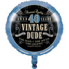 Vintage Dude 40Th Birthday Mylar Balloon