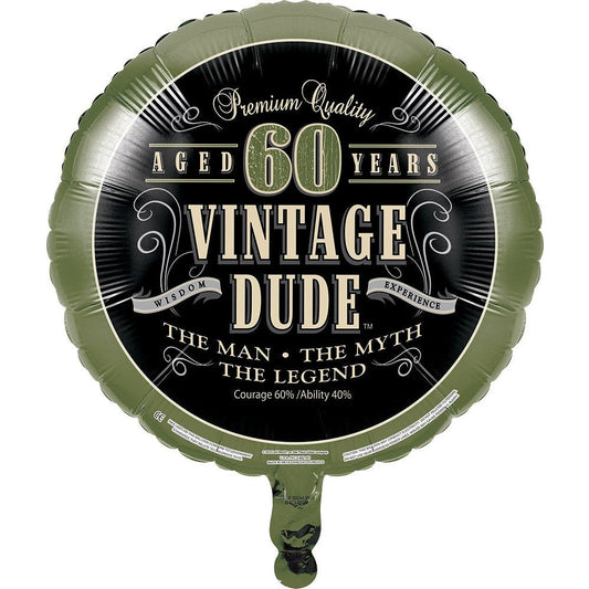 Vintage Dude 60Th Birthday Mylar Balloon
