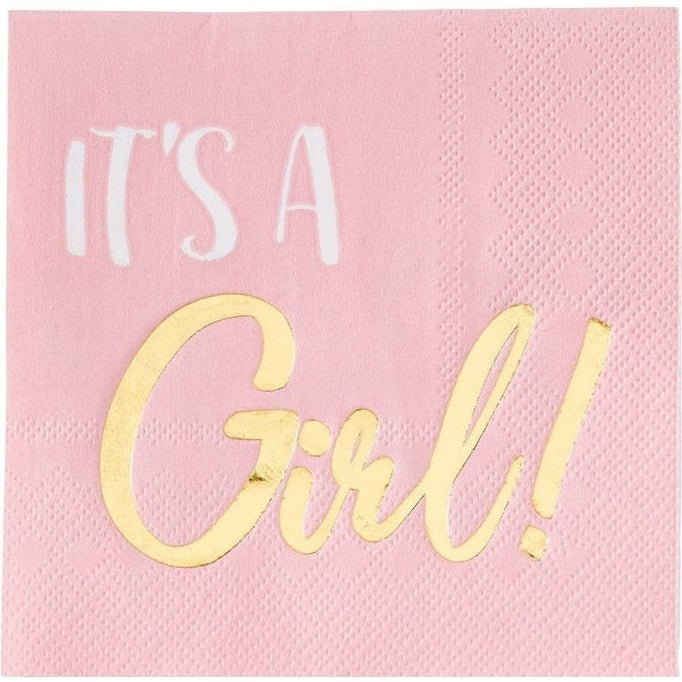 Beverage Napkins - Hot Stamped - Girl