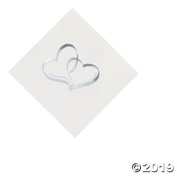 Beverage Napkin - Two Hearts, 50/Pkg