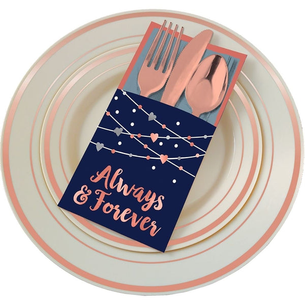 Navy Bride Cutlery Holders
