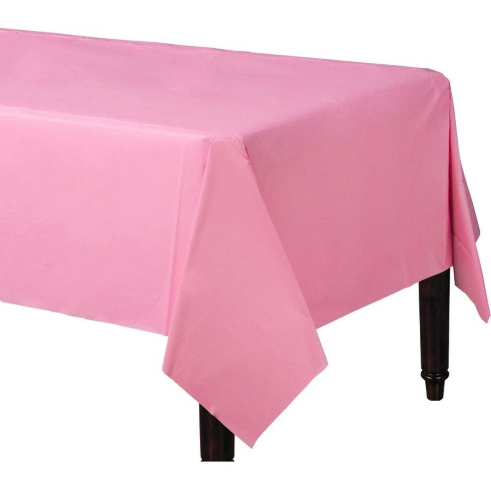 New Pink ReCountangular Plastic Table Cover, 54" X 108"