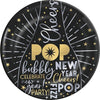 New Year's Round Coupe Platter, Hot-Stamped Plastic