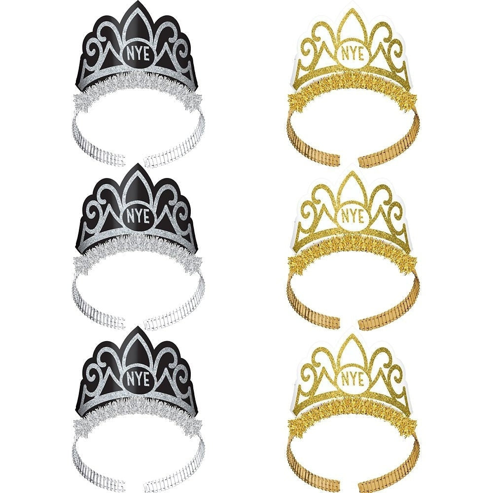 New Year's Tiaras - Black, Silver, Gold