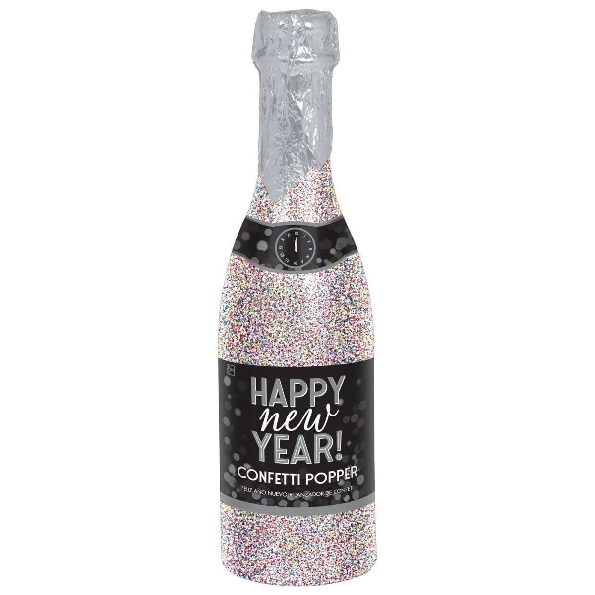 New Years Glitter Bottle Party Popper - Colorful