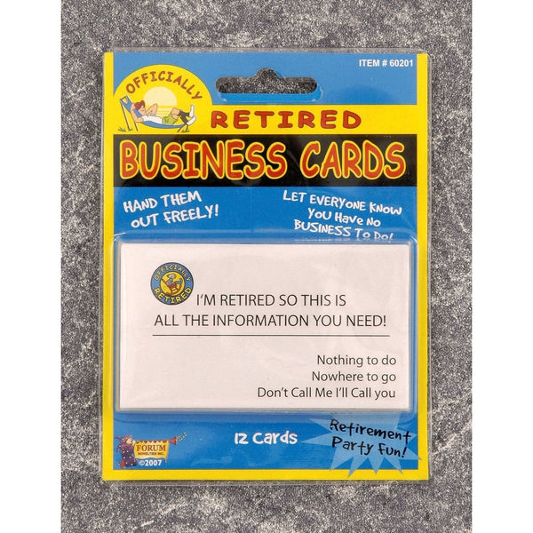 Novelty - Retirement Biz Cards