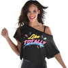 Off The Shoulder Crop Graphic Tee- Adult Standard