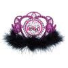 Officially Retired Electroplated Tiara W/Marabou