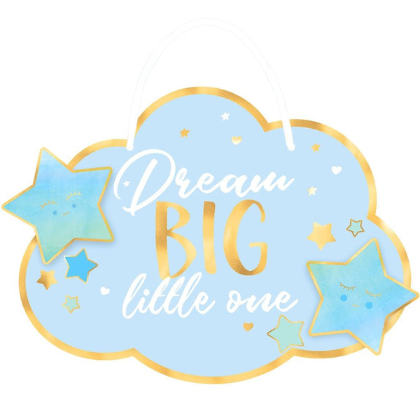 Oh Baby Blue Hanging Sign