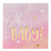 Oh Baby Pink Beverage Napkins - Hot Stamped