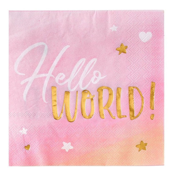 Oh Baby Pink Luncheon Napkins - Hot-Stamped
