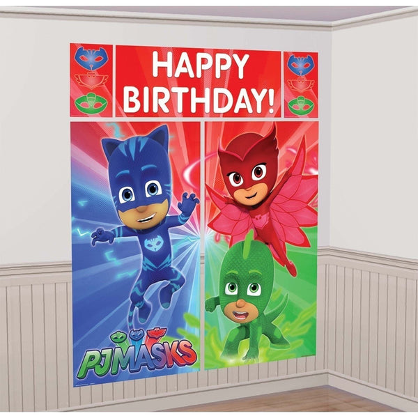 Pj Masks Scene Setters Wall Decorating Kit W/Props
