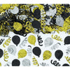 Party Balloons Black, Silver And Gold Confetti