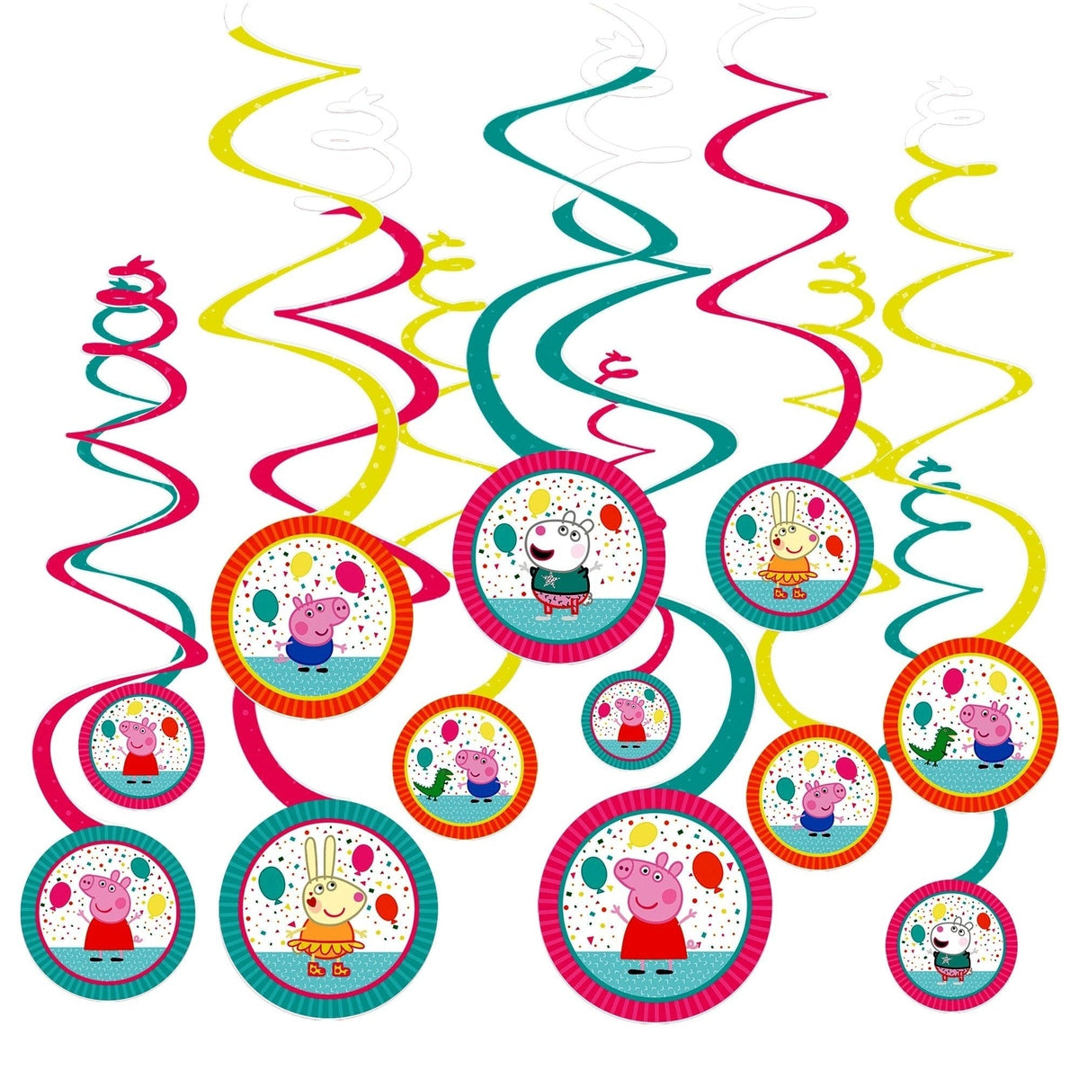 Peppa Pig Confetti Party Spiral Decoration Value Pack