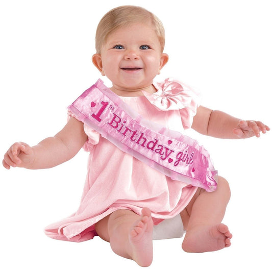 Pink 1St Birthday Novelty Sash