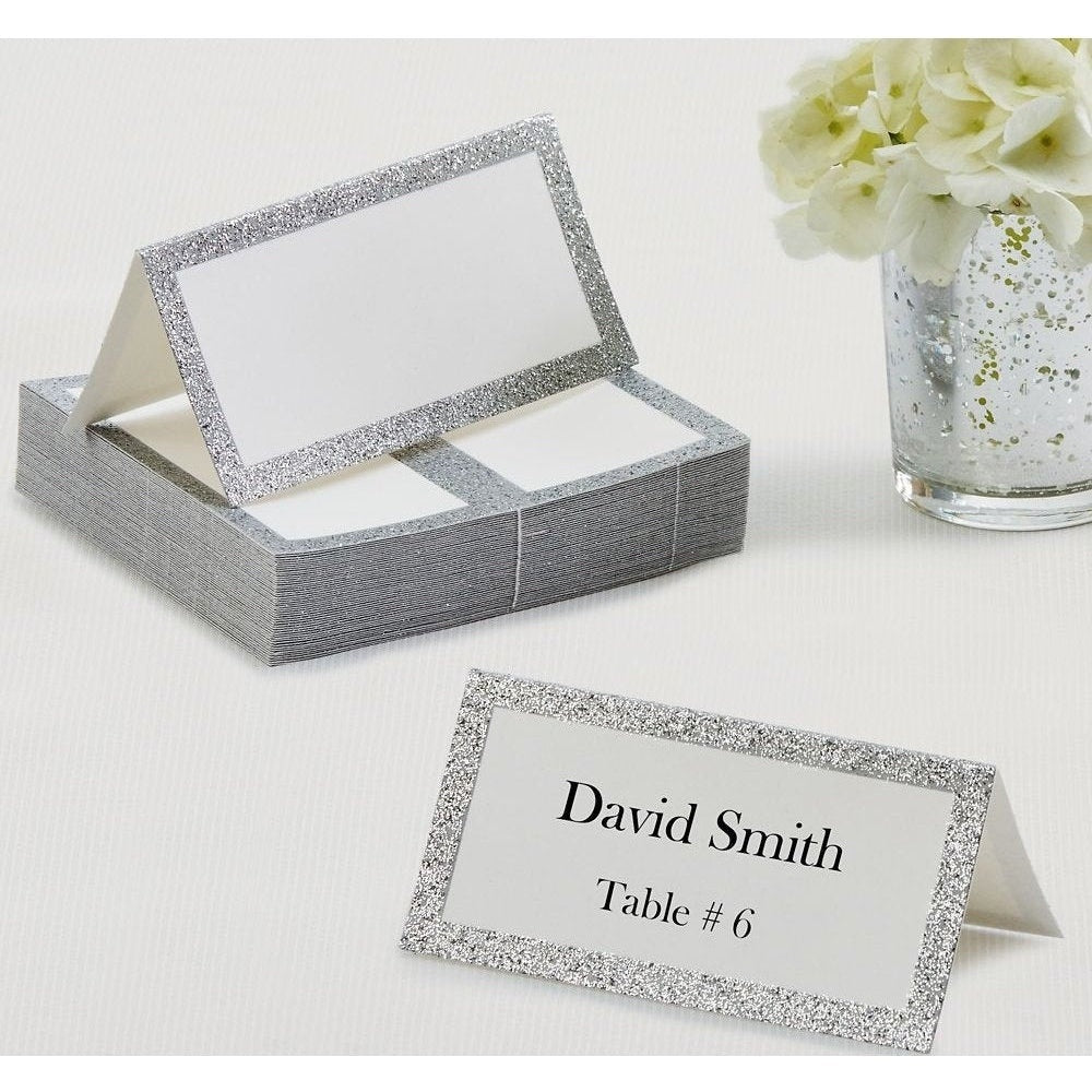 Place Cards - Silver Glitter
