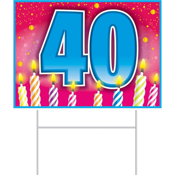 Plastic 40 Birthday Yard Sign