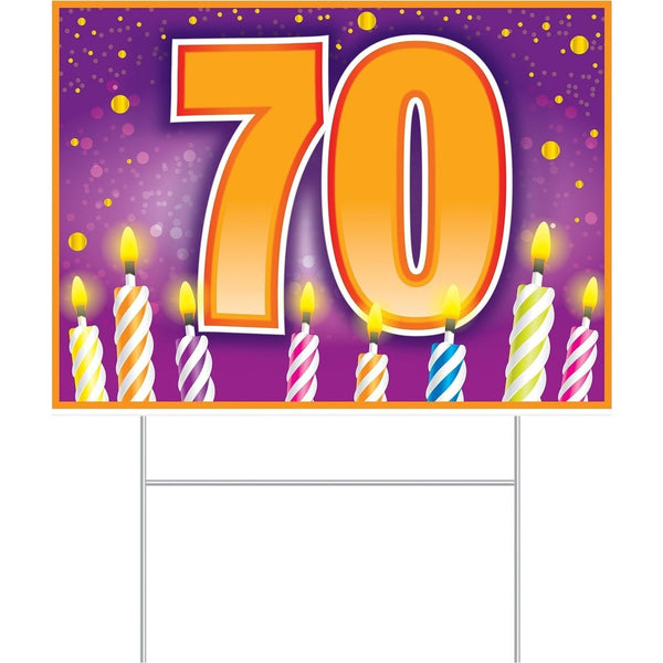 Plastic 70 Birthday Yard Sign