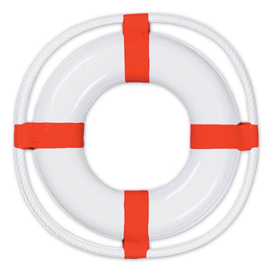 Plastic Life Preserver White W/Red Print