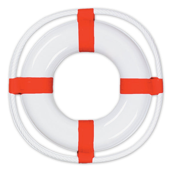 Plastic Life Preserver White W/Red Print