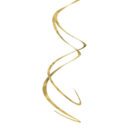Plastic Swirl Decorations - Gold