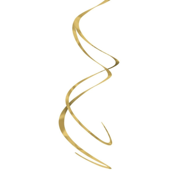 Plastic Swirl Decorations - Gold