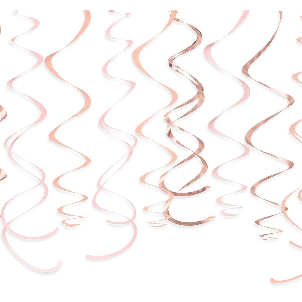 Plastic Swirl Decorations - Rose Gold/Blush