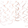 Plastic Swirl Decorations - Rose Gold/Blush