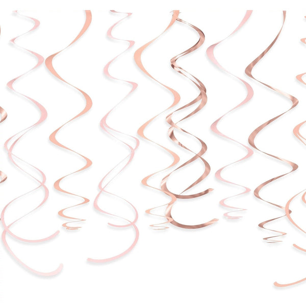 Plastic Swirl Decorations - Rose Gold/Blush
